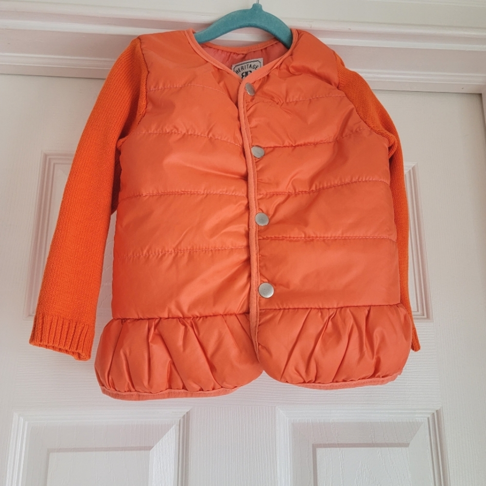 Buster Brown Girls Lightweight Puffer Orange Jacket 4T
